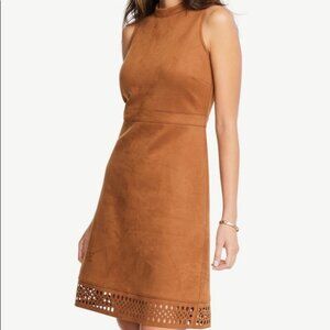 Ann Taylor Faux Suede Shift Dress-Size 12- Keyhole Hem